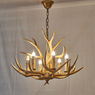 Deer antler chandelier 2025 with ceiling fan